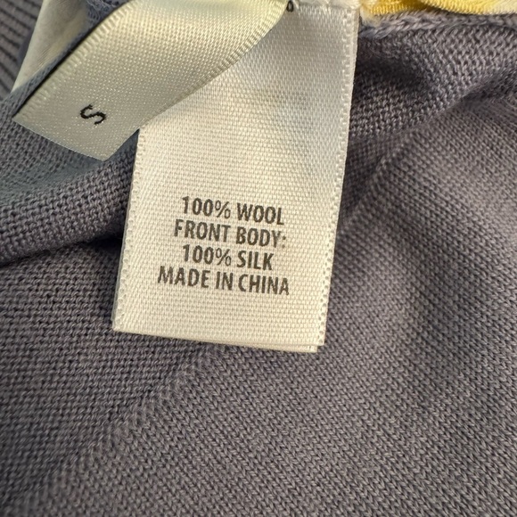 St. John Merino Wool & Silk Floral Panel Button Down Cardigan Size S READ - Picture 13 of 15